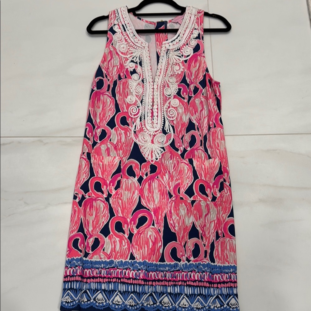 Pink and Blue Sleeveless Dress- Lilly Pulitzer EUC size 4